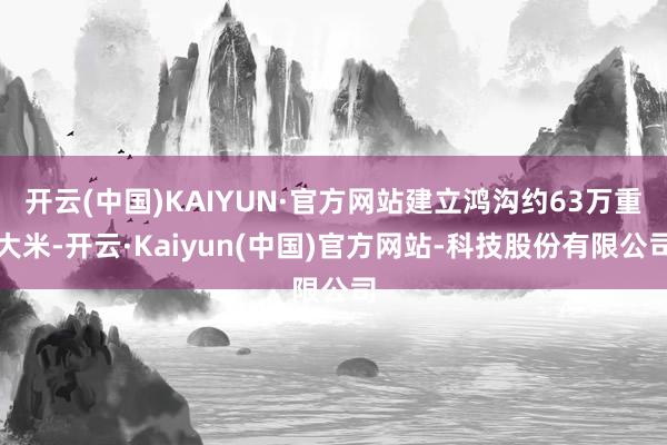 开云(中国)KAIYUN·官方网站建立鸿沟约63万重大米-开云·Kaiyun(中国)官方网站-科技股份有限公司
