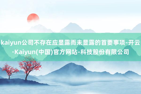kaiyun公司不存在应显露而未显露的首要事项-开云·Kaiyun(中国)官方网站-科技股份有限公司